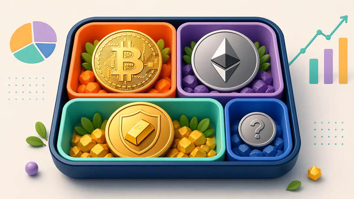 Oto zrównoważony plan kryptowalutowy o wartości 500 USD z aktywami zabezpieczonymi złotem, BTC, ETH i mniejszym tokenem