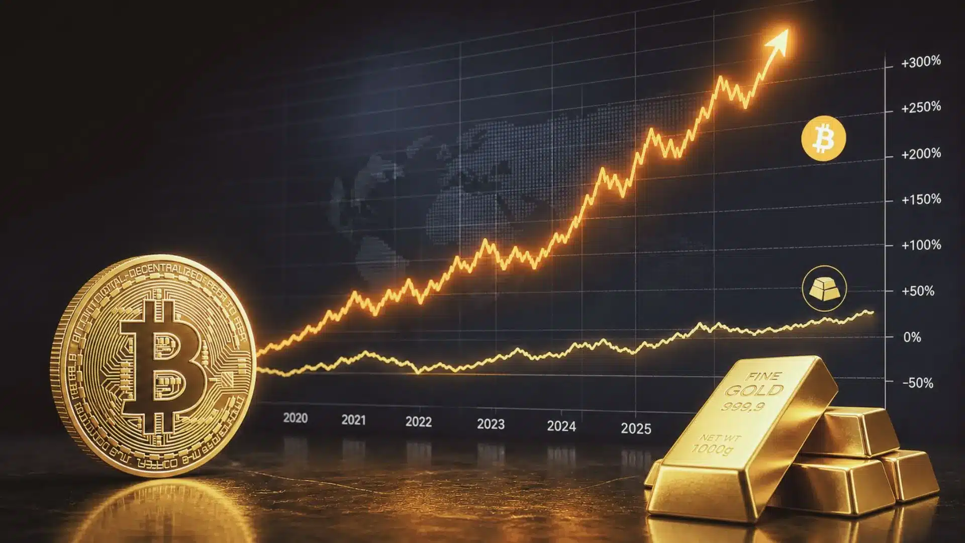 Bitcoin deklasuje złoto i radzi sobie lepiej niż bezpieczna przystań. Anomalia czy trwała zmiana trendu?