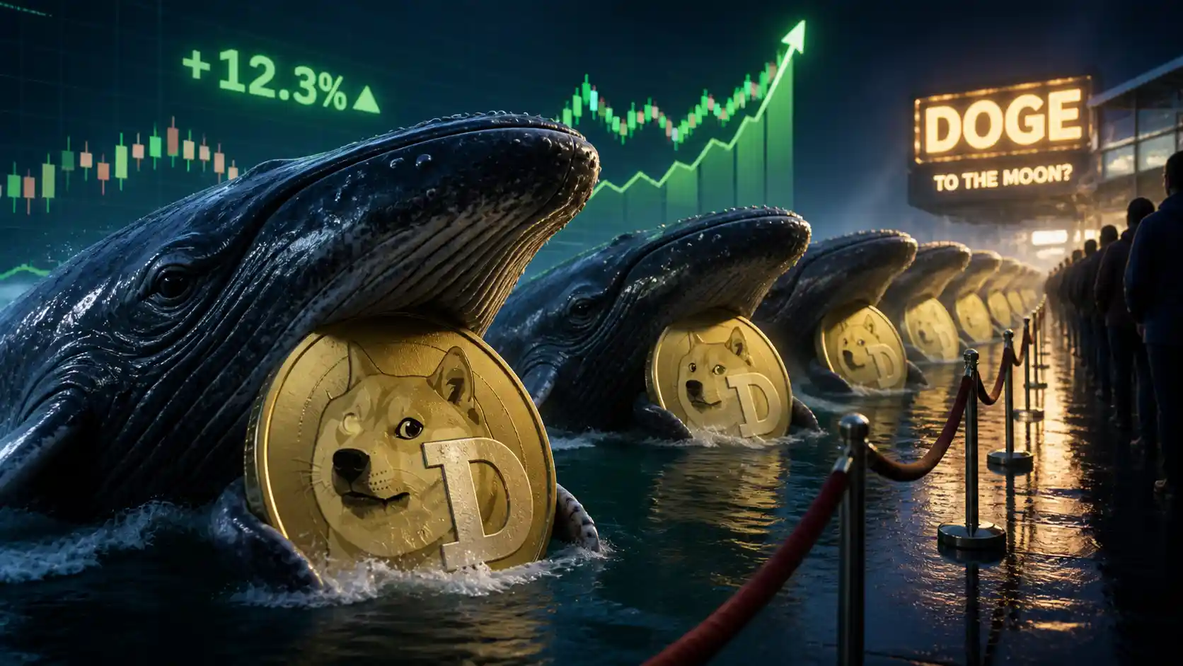 Wieloryby ustawiają się w kolejce po DOGE. Memecoin znów zaczyna wariować?