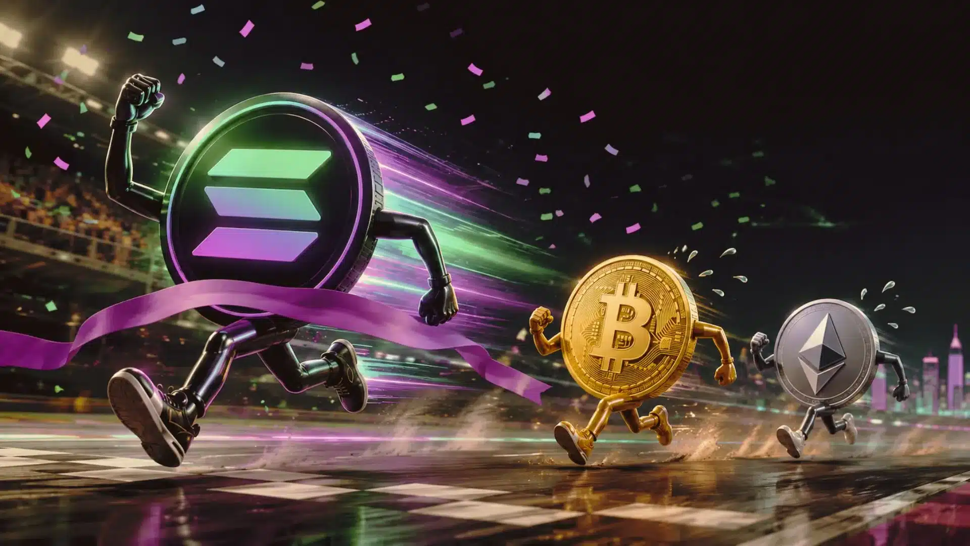 Solana notuje imponującą serię. W tej kwestii bije Bitcoina i Ethereum na głowę