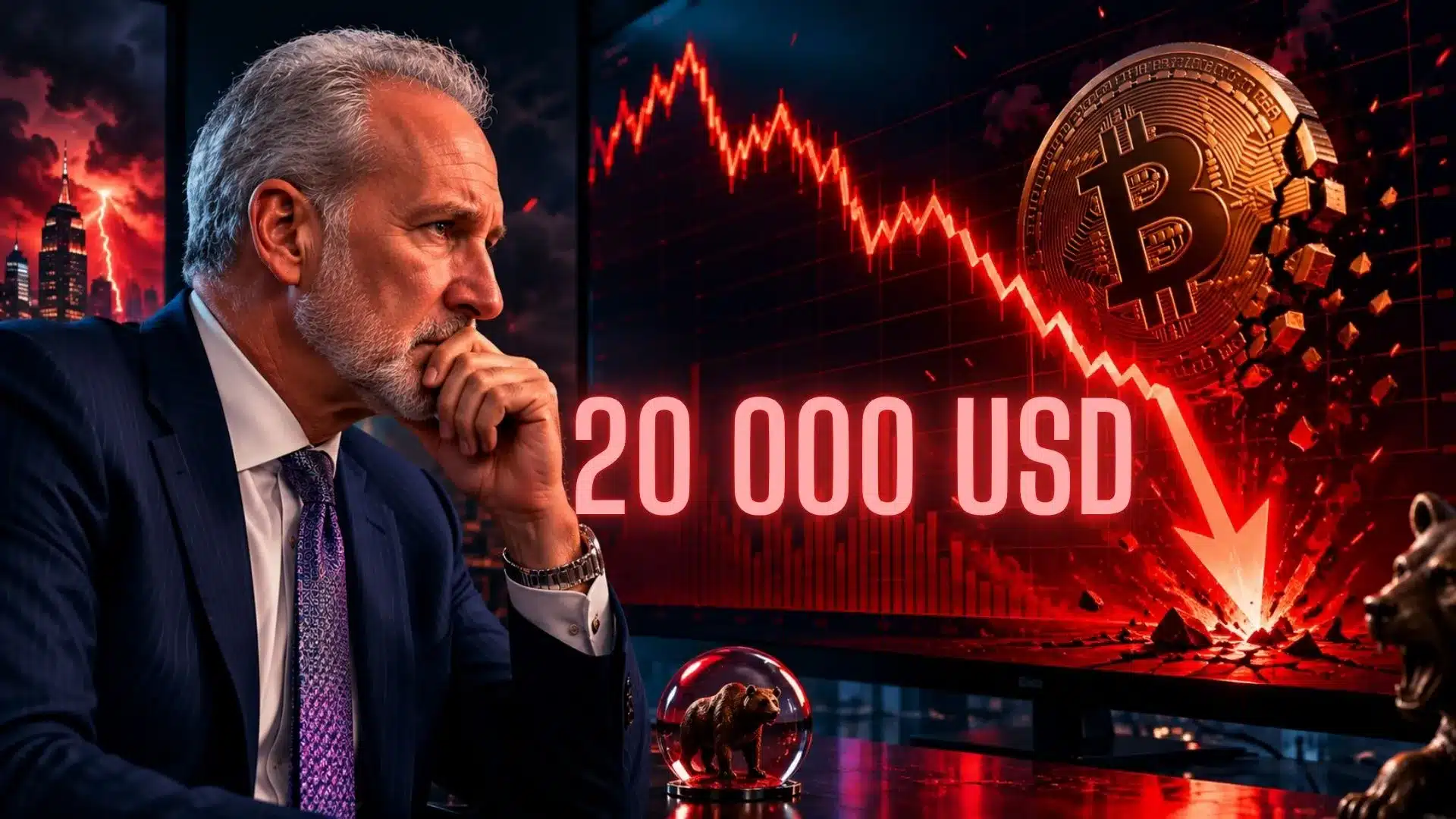Krytyk Bitcoina triumfuje. Prognozuje, iż cena BTC spadnie do 20 tys. USD