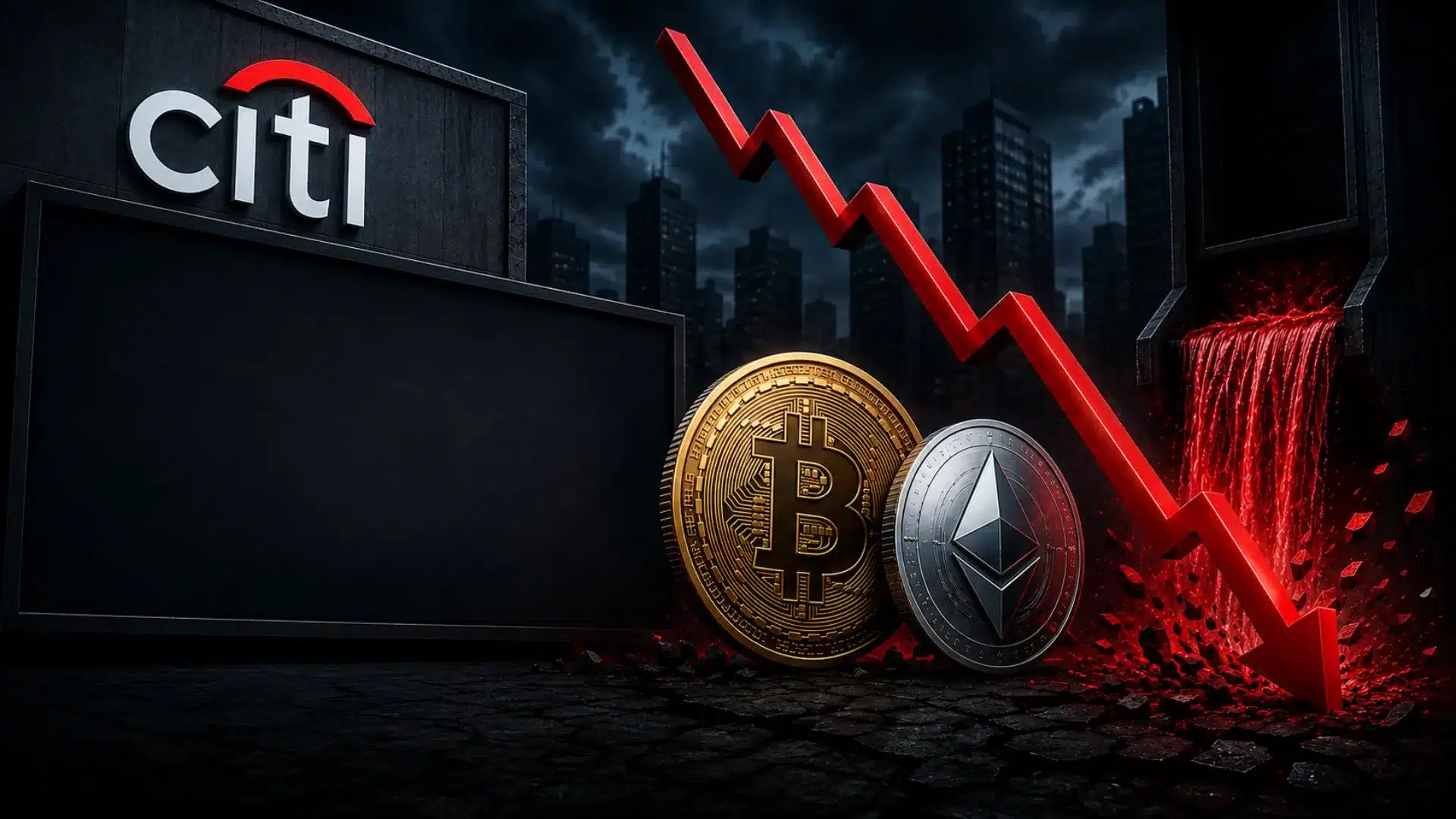 Citi drastycznie tnie prognozy dla BTC i ETH. Odpływy z ETF-ów zwiększają presję sprzedażową