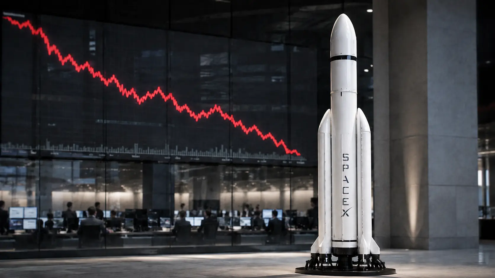 SpaceX spadł do najniższego poziomu od debiutu. Wall Street chłodzi kosmiczny hype Muska