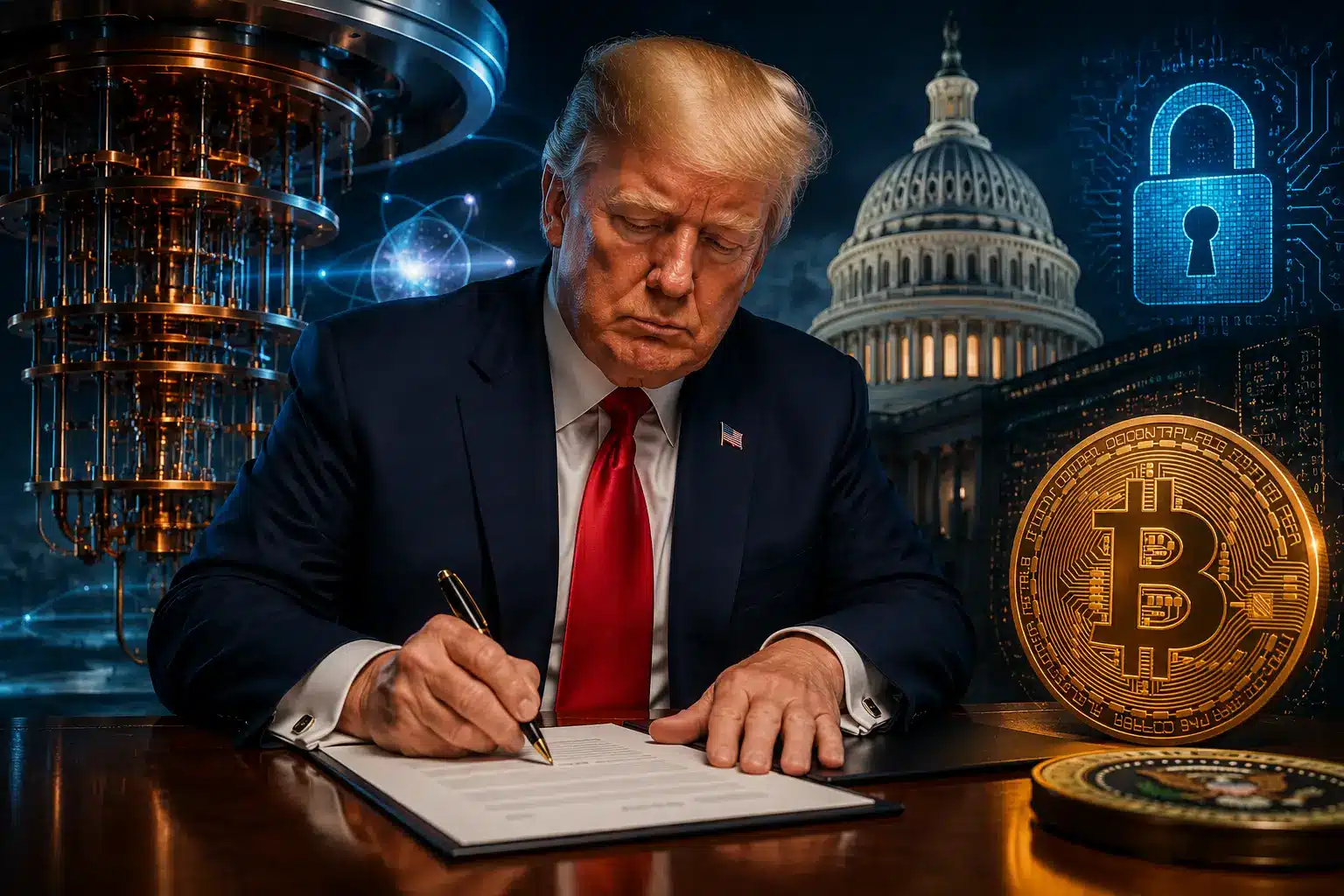 Trump podpisuje decyzje dotyczące komputerów kwantowych. Czy Bitcoin ma się czego obawiać?