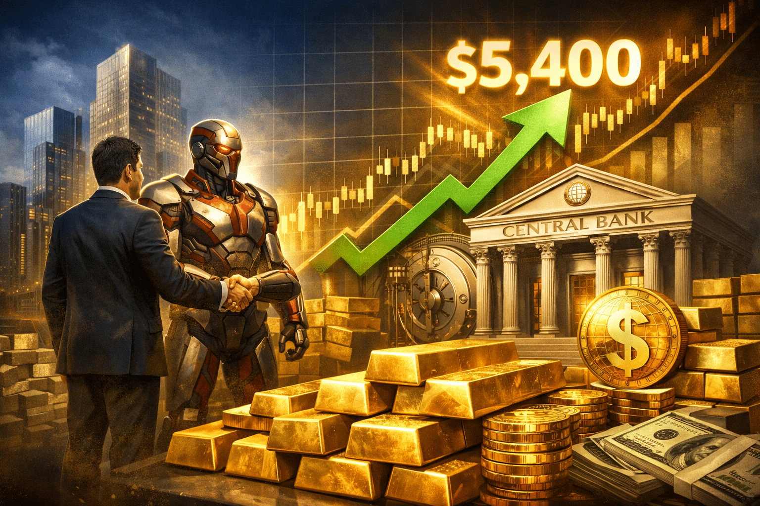 Sektor prywatny dołącza do banków centralnych: nowa era na rynku złota i prognozy sięgające $5,400