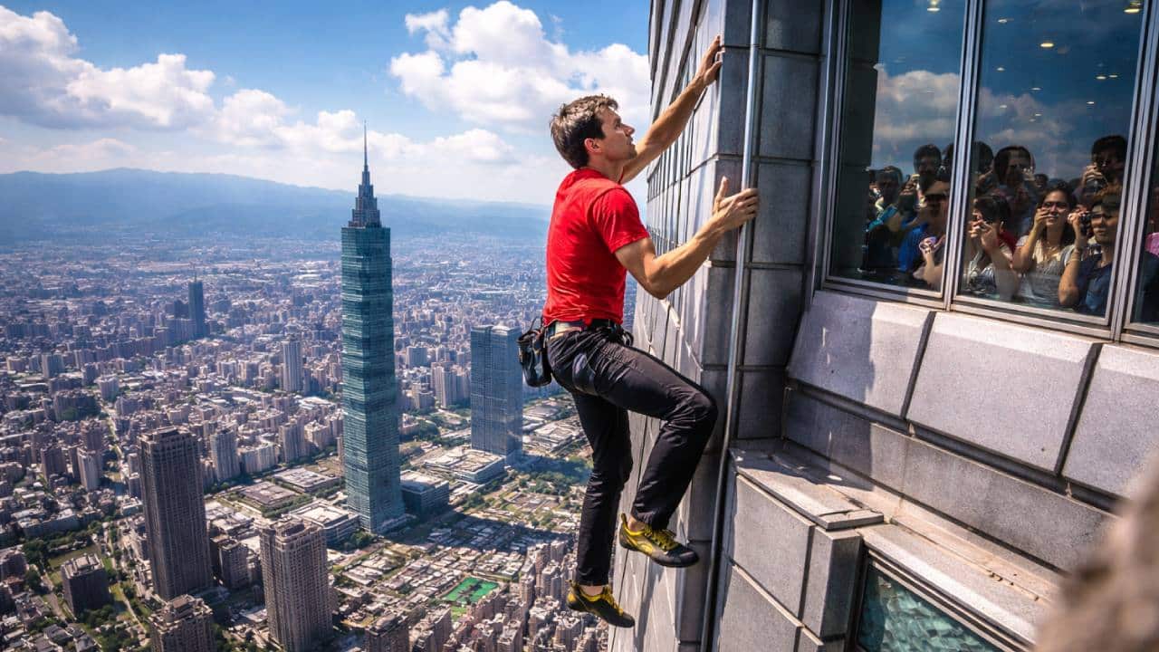 Amerykanin wszedł na 508-metrowy wieżowiec bez zabezpieczeń. Zobacz wyczyn Alexa Honnolda [WIDEO]