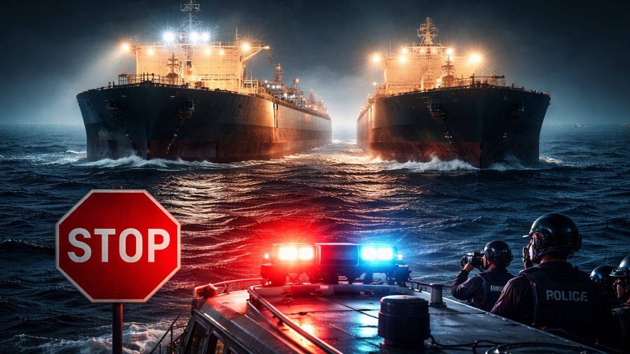 Dwa potężne tankowce zatrzymane. W tle nielegalna ropa i globalny rynek energii