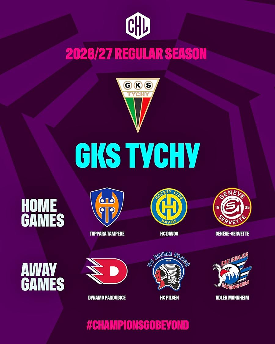 GKS Tychy poznał rywali w Hokejowej Lidze Mistrzów
