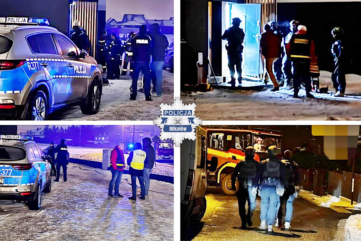 Łaziska Górne: Postrzałem w rękę obezwładnili agresywnego mężczyznę, który zabarykadował się w mieszkaniu