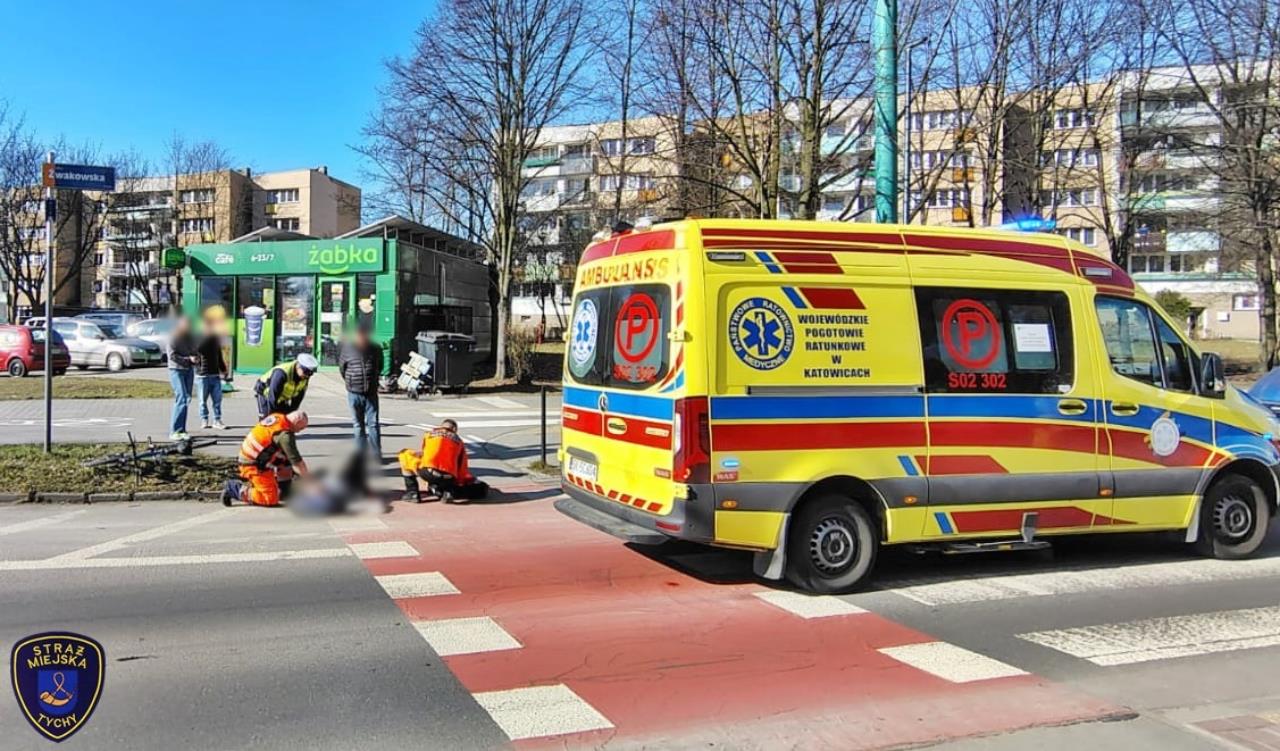Tychy: Kierowca taksówki potrącił rowerzystę