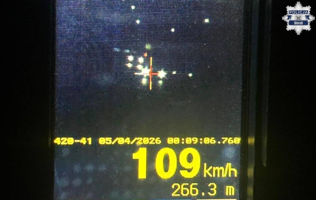 21-letni kierowca gnał w nocy w obszarze zabudowanym 109 km/h