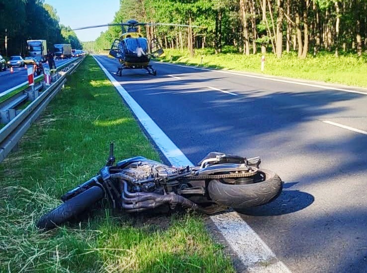 Śmierć motocyklisty na Drodze Krajowej nr 1