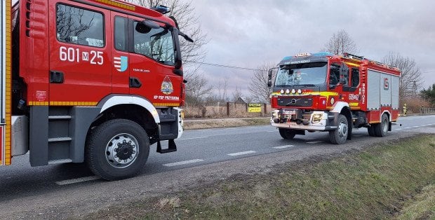 Pożar wagonu z siarką pod Mińskiem Mazowieckim