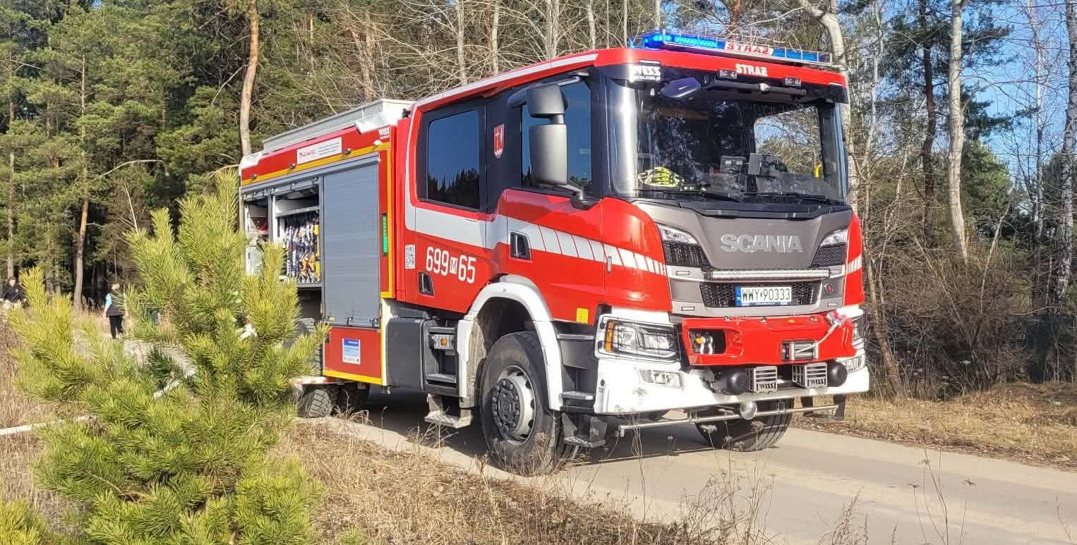 Pożar łąk i lasu pod Wyszkowem. Na miejscu ponad setka strażaków