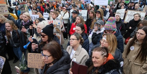 Protest przed Sejmem. „Mamy dość! Stop cierpieniu zwierząt w Polsce”
