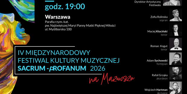 IV Międzynarodowy Festiwal Kultury Muzycznej Sacrum - Profanum 2026 na Mazowszu