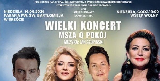 Muzyka z przesłaniem pokoju na Mazowszu. Koncert "Msza o pokój" w Brzózie