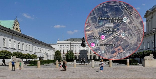 "Pałac Kibolski" zamiast "Pałacu Prezydenckiego". Policja wyjaśnia sprawę zmian nazw na mapie Google