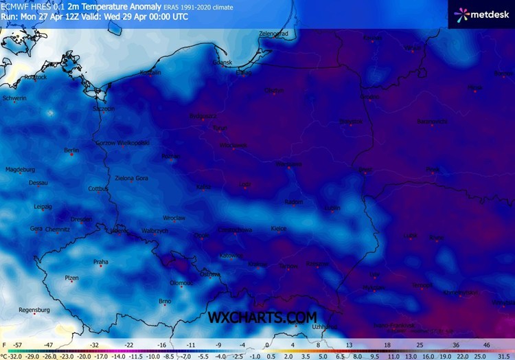Główny strumień zimna uderzy w Polskę. Temperatura spadnie aż do -8 st. C
