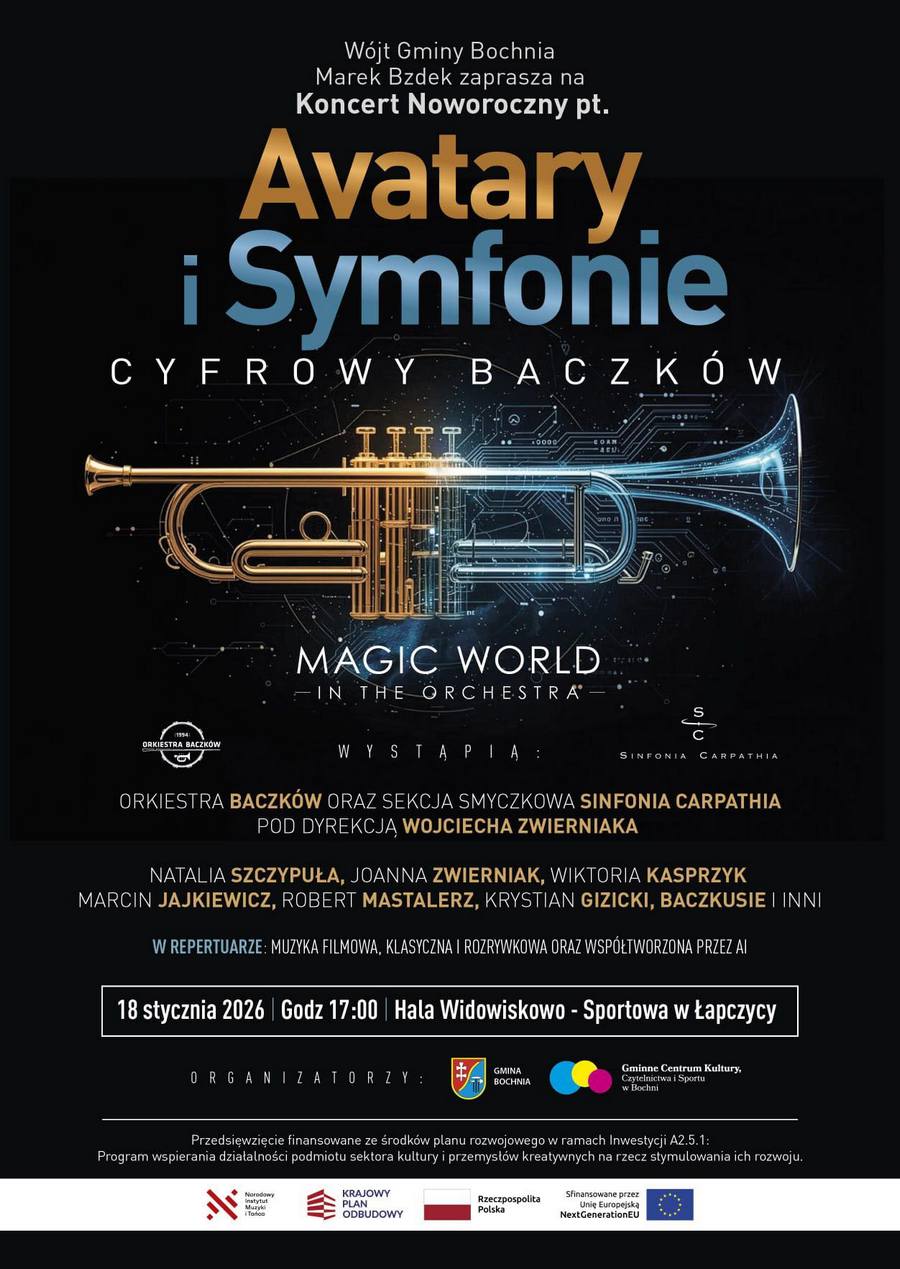 Awatary i Symfonie – Cyfrowy Baczków. Noworoczny koncert w Łapczycy