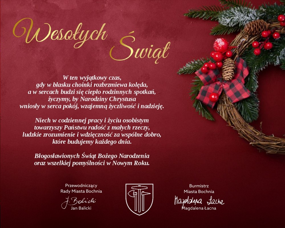 Życzenia od władz Miasta Bochnia