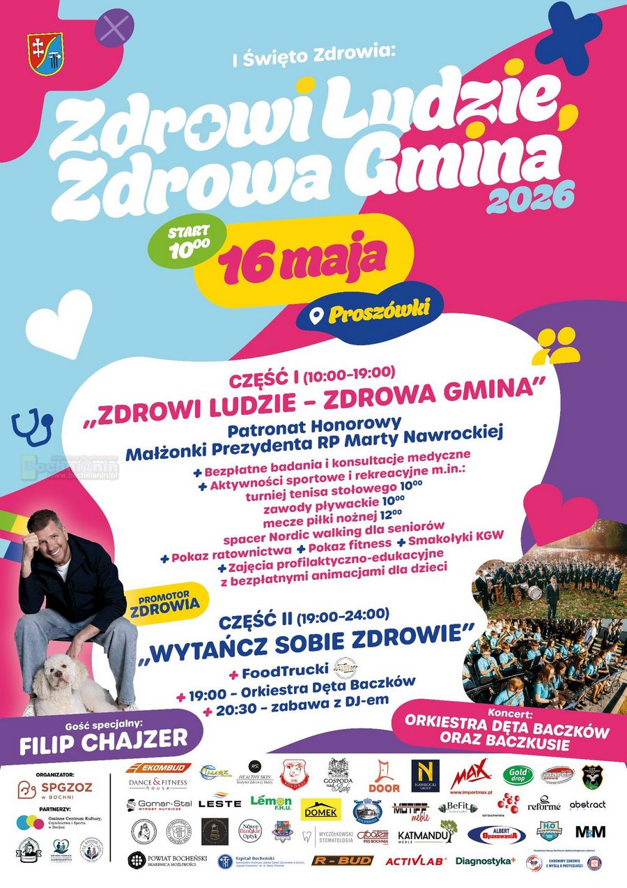 Filip Chajzer gościem Święta Zdrowia w Proszówkach. „Zdrowi ludzie, zdrowa gmina” już 16 maja