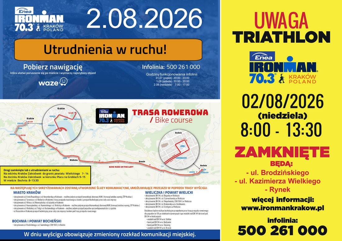 IRONMAN znów przejedzie przez Bochnię. W niedzielę zamknięte ulice i DK94