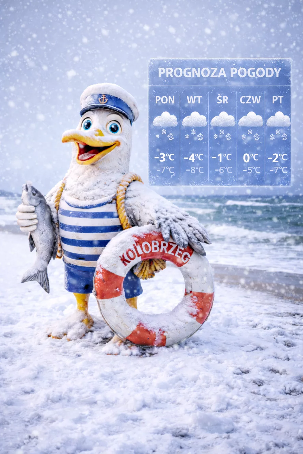 Pogoda w Kołobrzegu dziś. Środa 14 stycznia 2026. Dynamiczna aura nad Bałtykiem