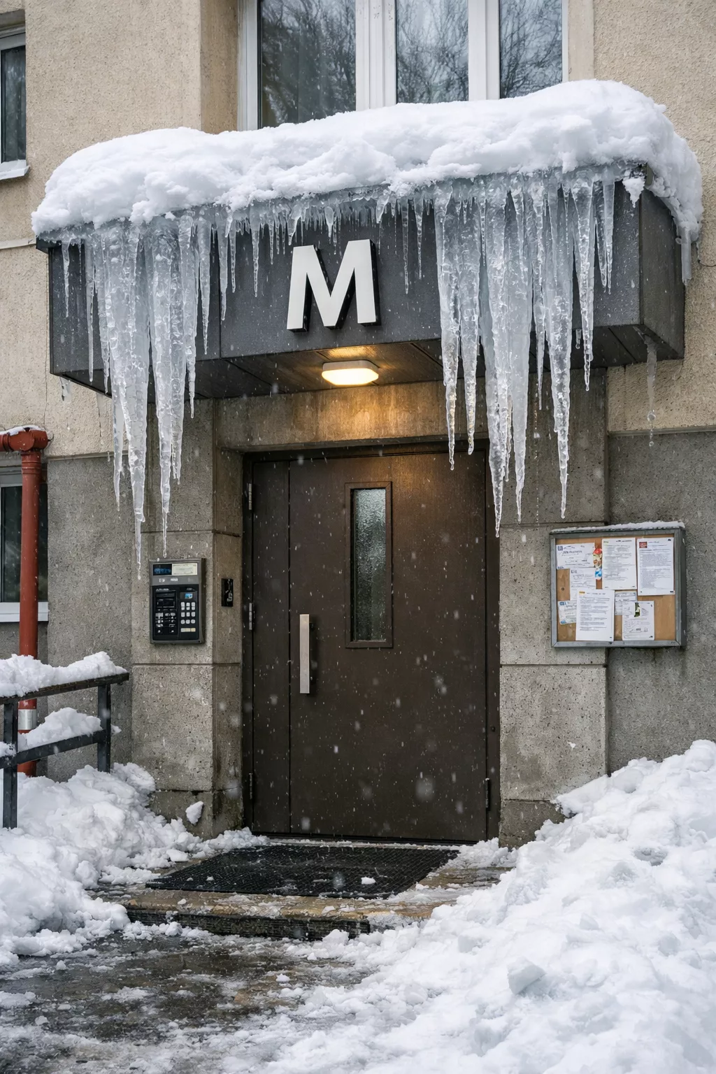 Uwaga – istotny komunikat zimowy – Przypomnienie o obowiązku usuwania sopli