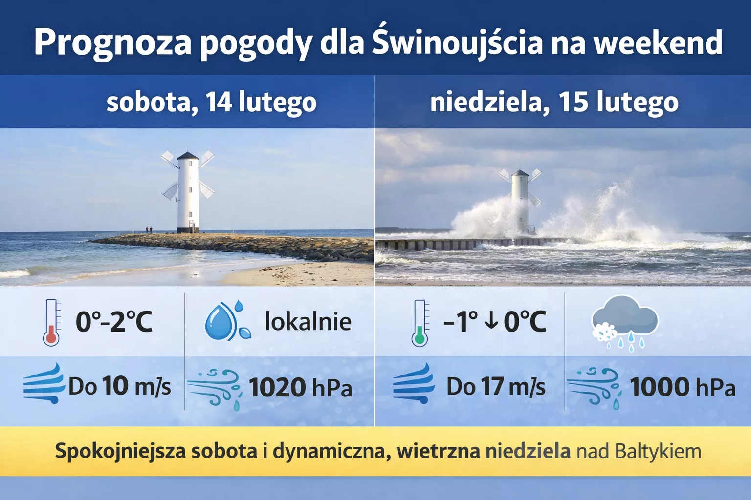 Prognoza pogody Świnoujście na weekend. Analiza sobota i niedziela nad morzem