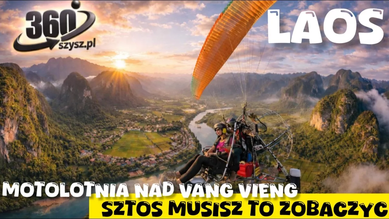 Motolotnia nad Vang Vieng w Laosie. Niezapomniany lot nad doliną Nam Song – FILM