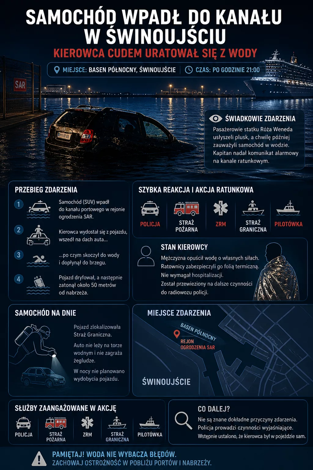 Świnoujście. Dramatyczne zdarzenie po godzinie 21:00