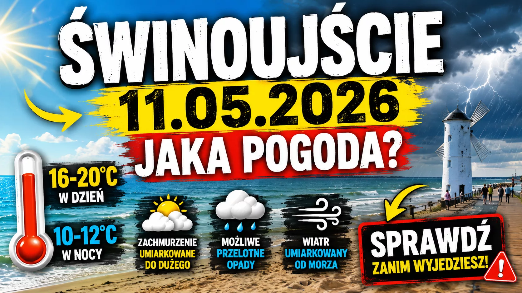 Pogoda w Świnoujściu 11 maja 2026. Czy turyści będą zadowoleni? Sprawdź prognozę nad morzem