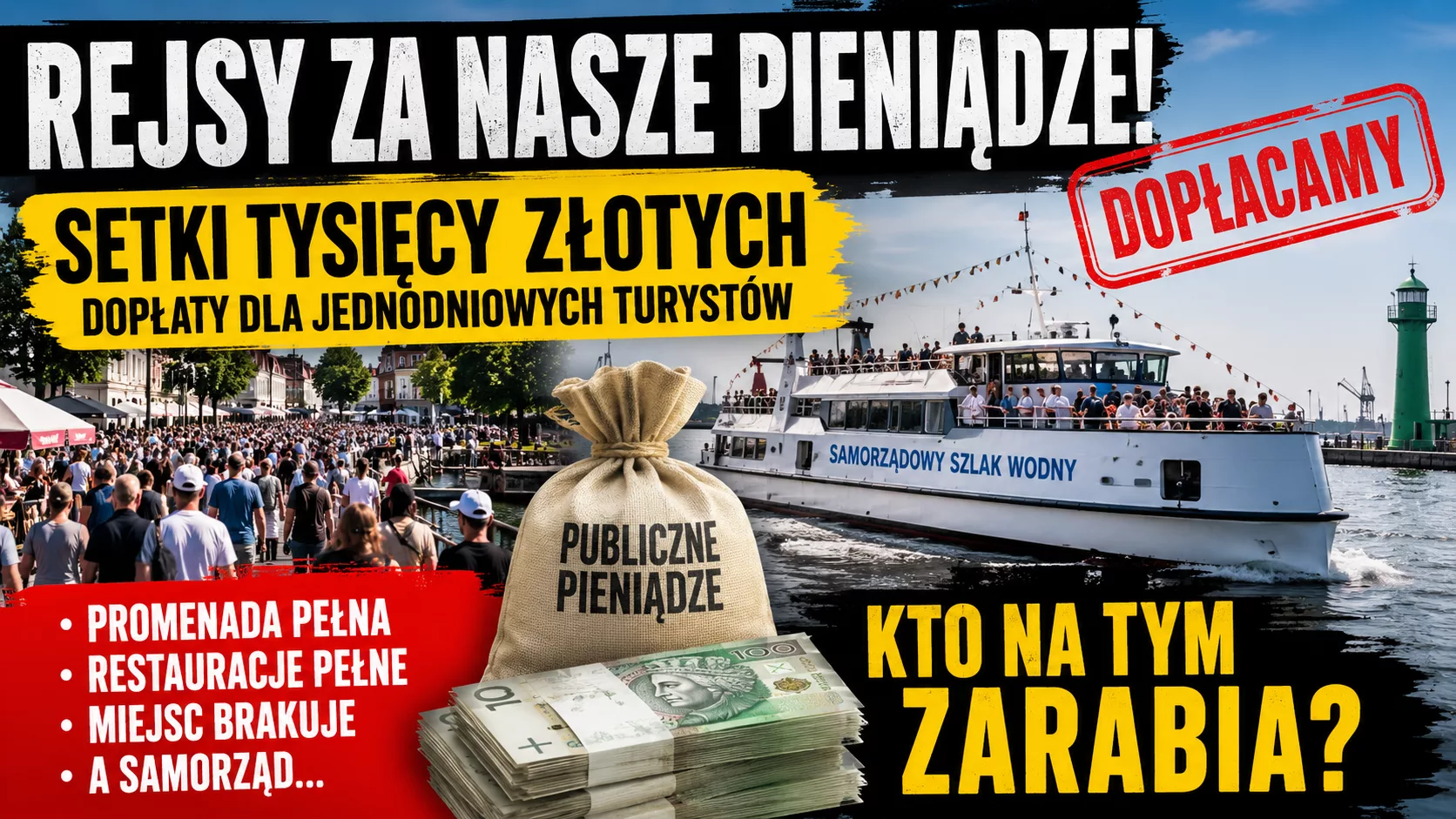 Świnoujście dopłaca do rejsów dla jednodniowych turystów. Mieszkańcy pytają: kto na tym naprawdę zarabia?