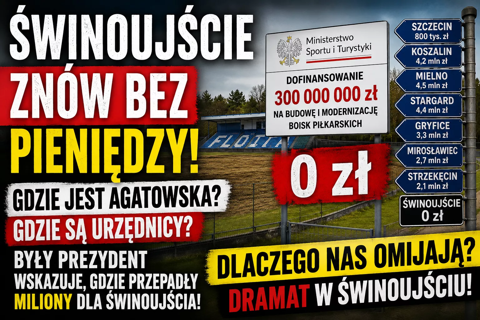Świnoujście znów bez milionów. Dramat miasta? Były prezydent pyta: gdzie są władze i dlaczego pieniądze omijają Świnoujście