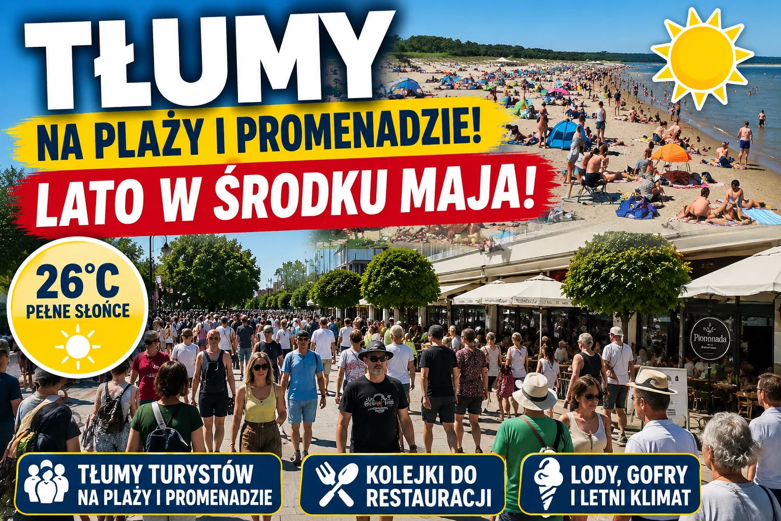 Świnoujście przeżyło prawdziwe oblężenie. Letnia sobota nad morzem przyciągnęła tłumy turystów. A jaka będzie niedziela?