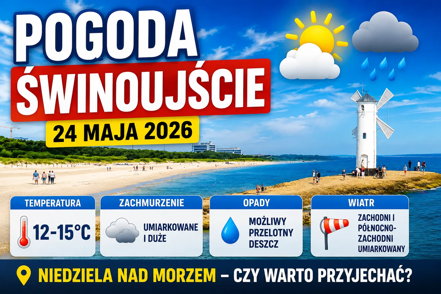 Pogoda w Świnoujściu na 24 maja 2026. Czy niedziela nad morzem będzie udana?