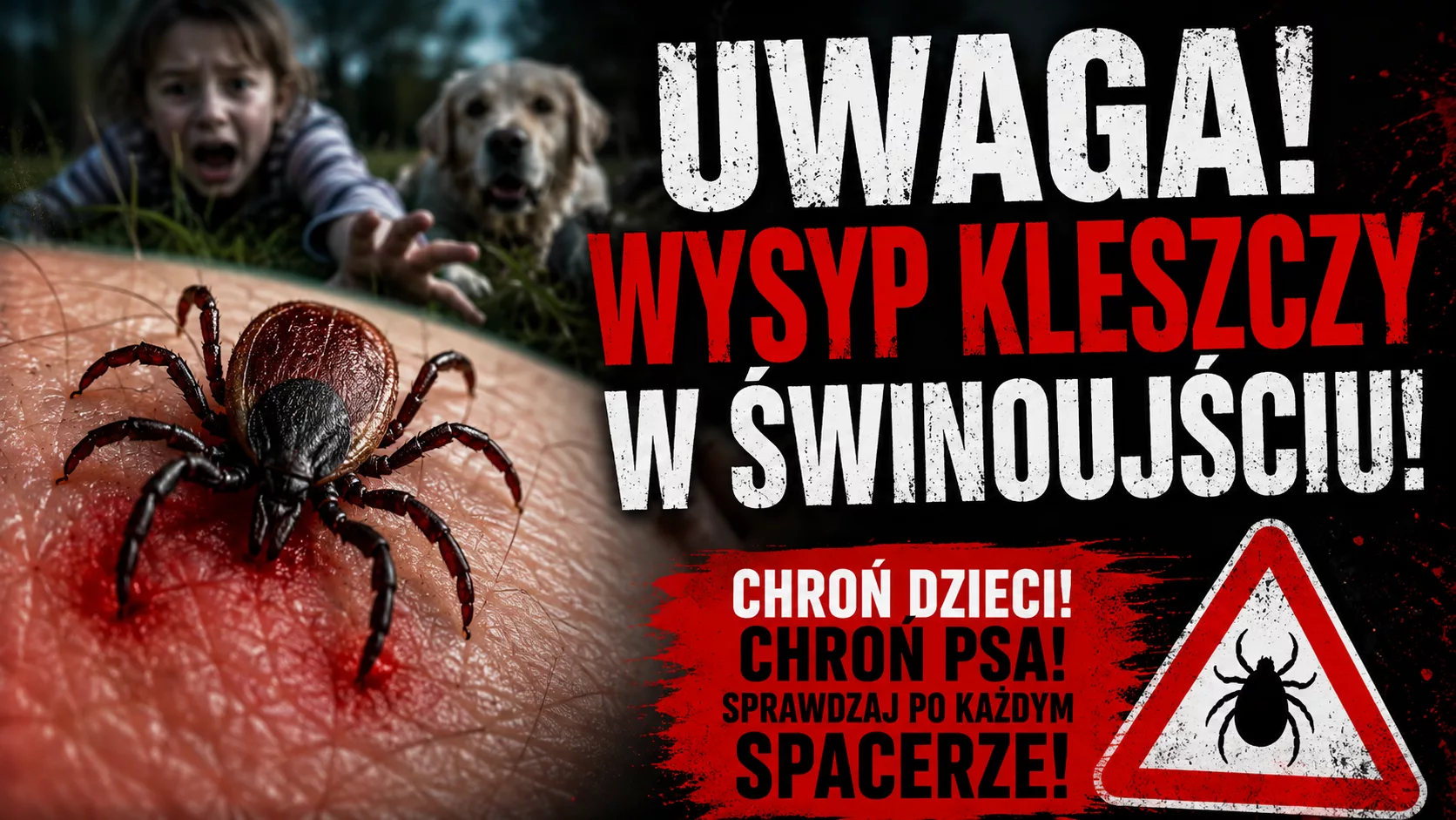 Uwaga mieszkańcy i turyści w Świnoujściu! W parkach i na trawnikach pojawiło się wyjątkowo dużo kleszczy