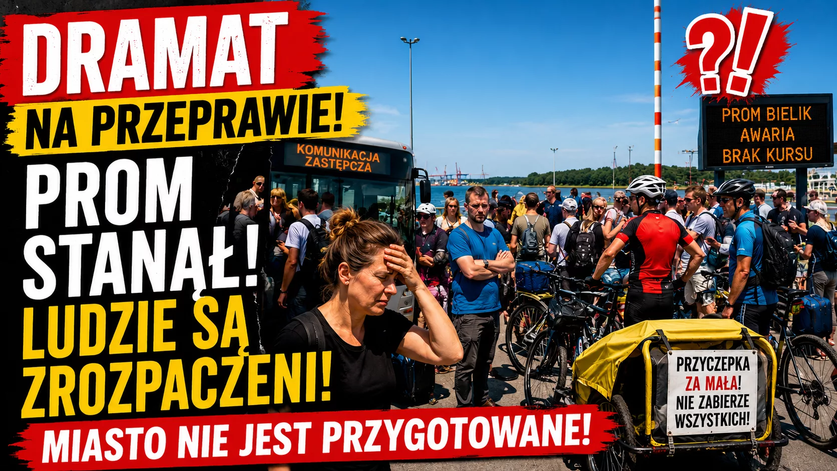 Dramat na przeprawie promowej w Świnoujściu. Turyści i mieszkańcy bezradni. „Miasto nie jest gotowe”