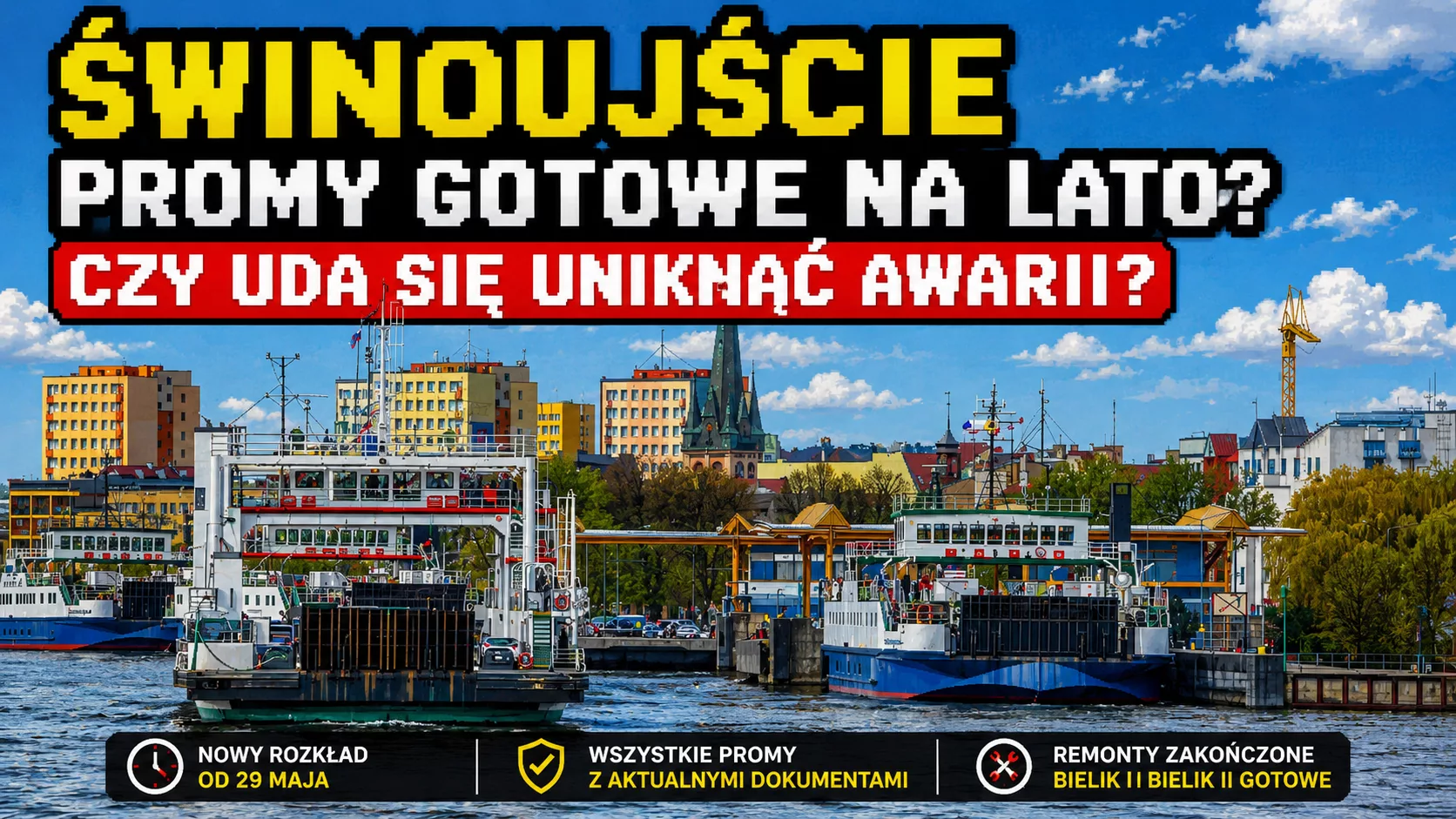 Świnoujście rusza z wakacyjnym rozkładem promów. Czy uda się uniknąć kolejnych awarii?