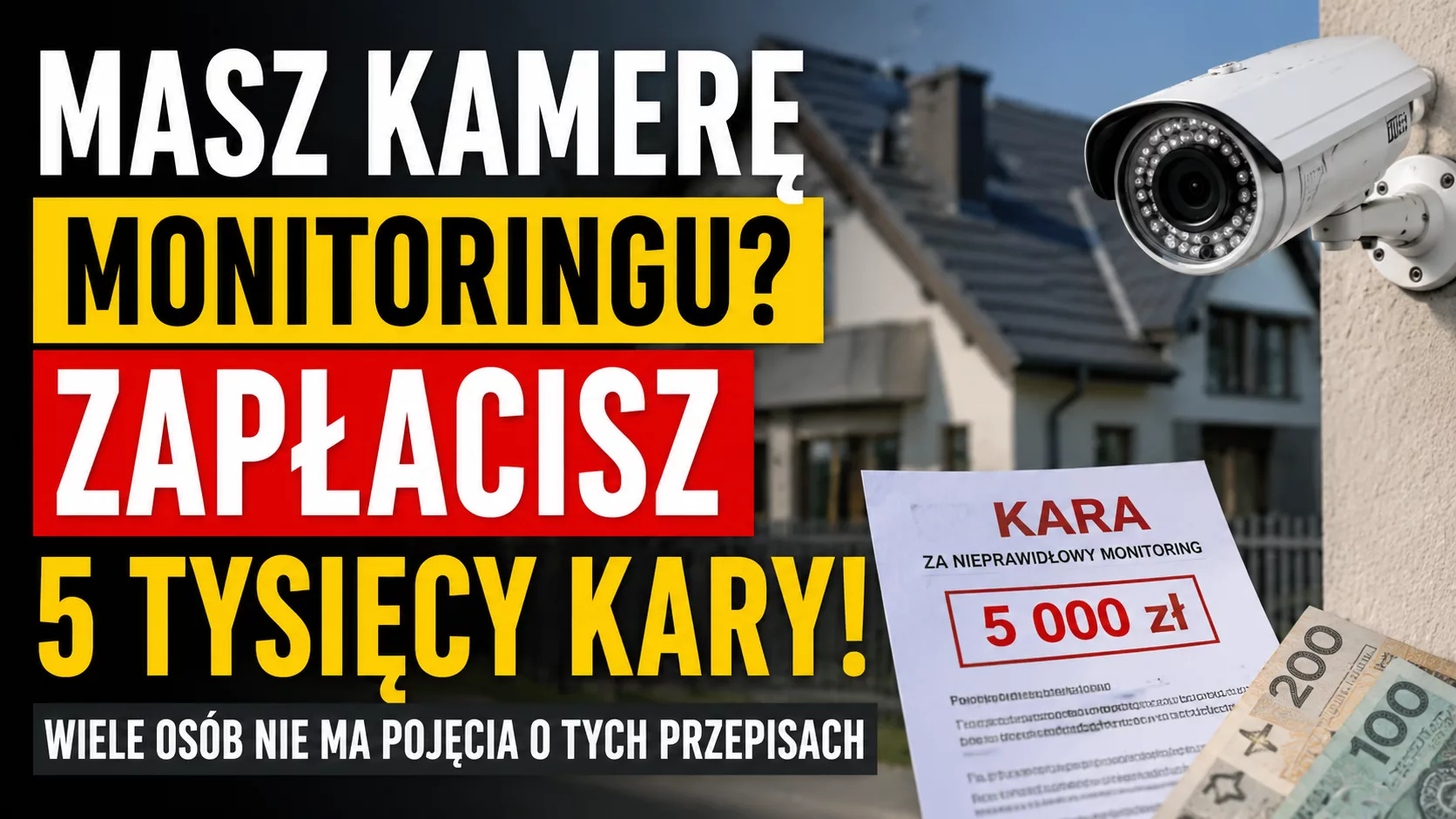 Masz kamerę monitoringu? Możesz zapłacić choćby 5 tysięcy złotych kary.