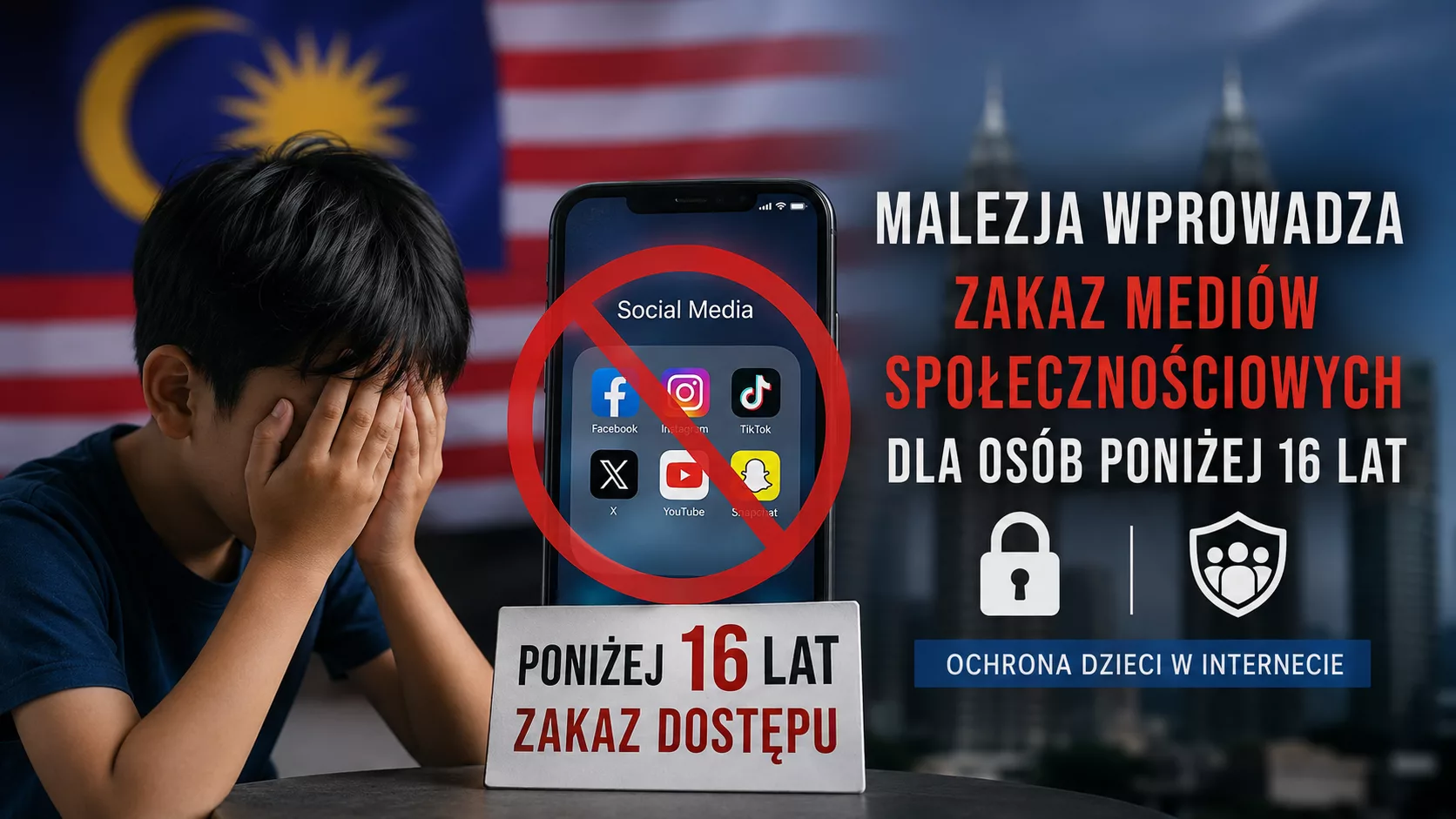 Malezja wprowadza zakaz mediów społecznościowych dla dzieci poniżej 16 lat. Przełomowa decyzja władz