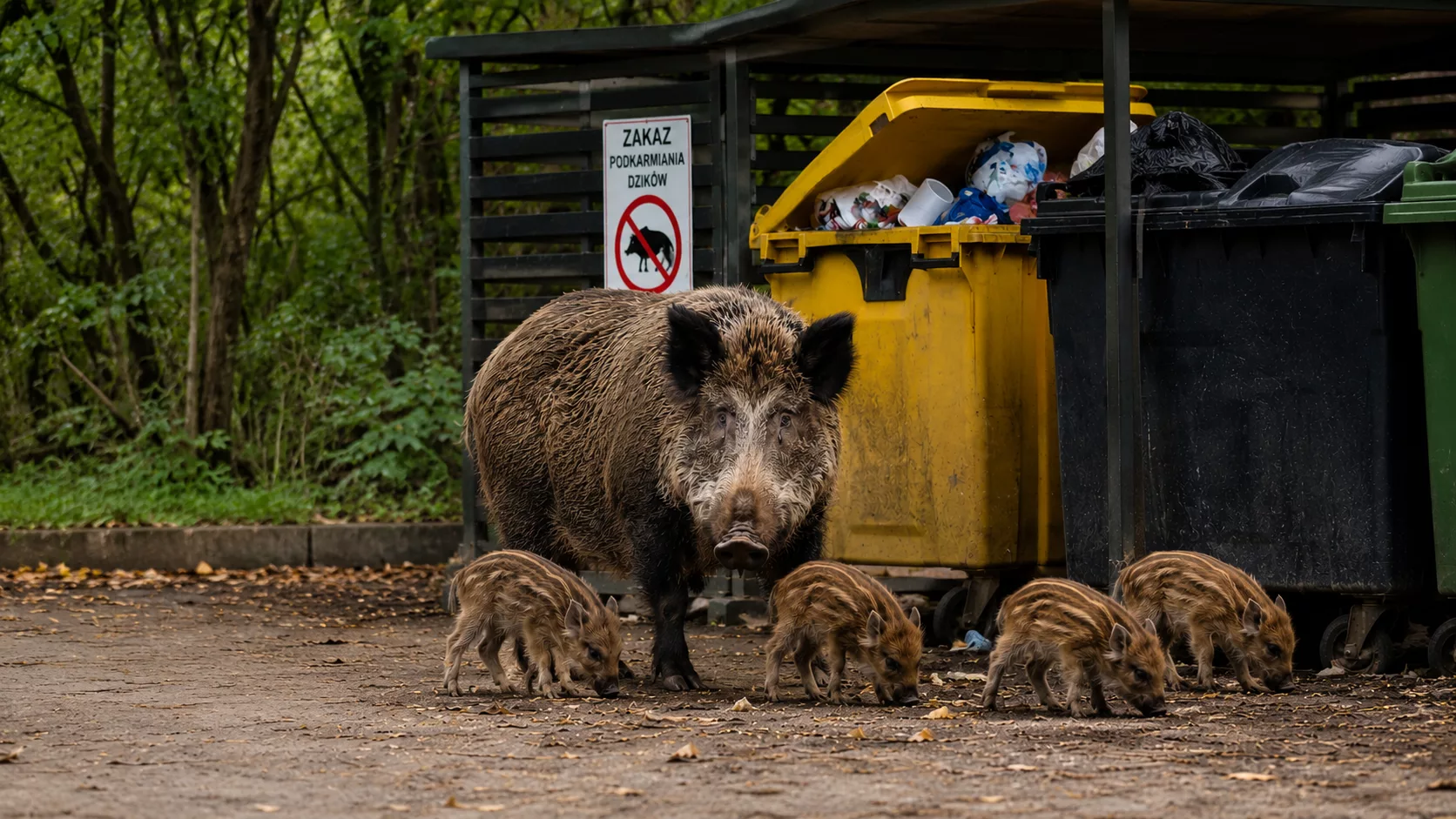 Uwaga na dziki w Świnoujściu. Są równie niebezpieczne jak niedźwiedzie