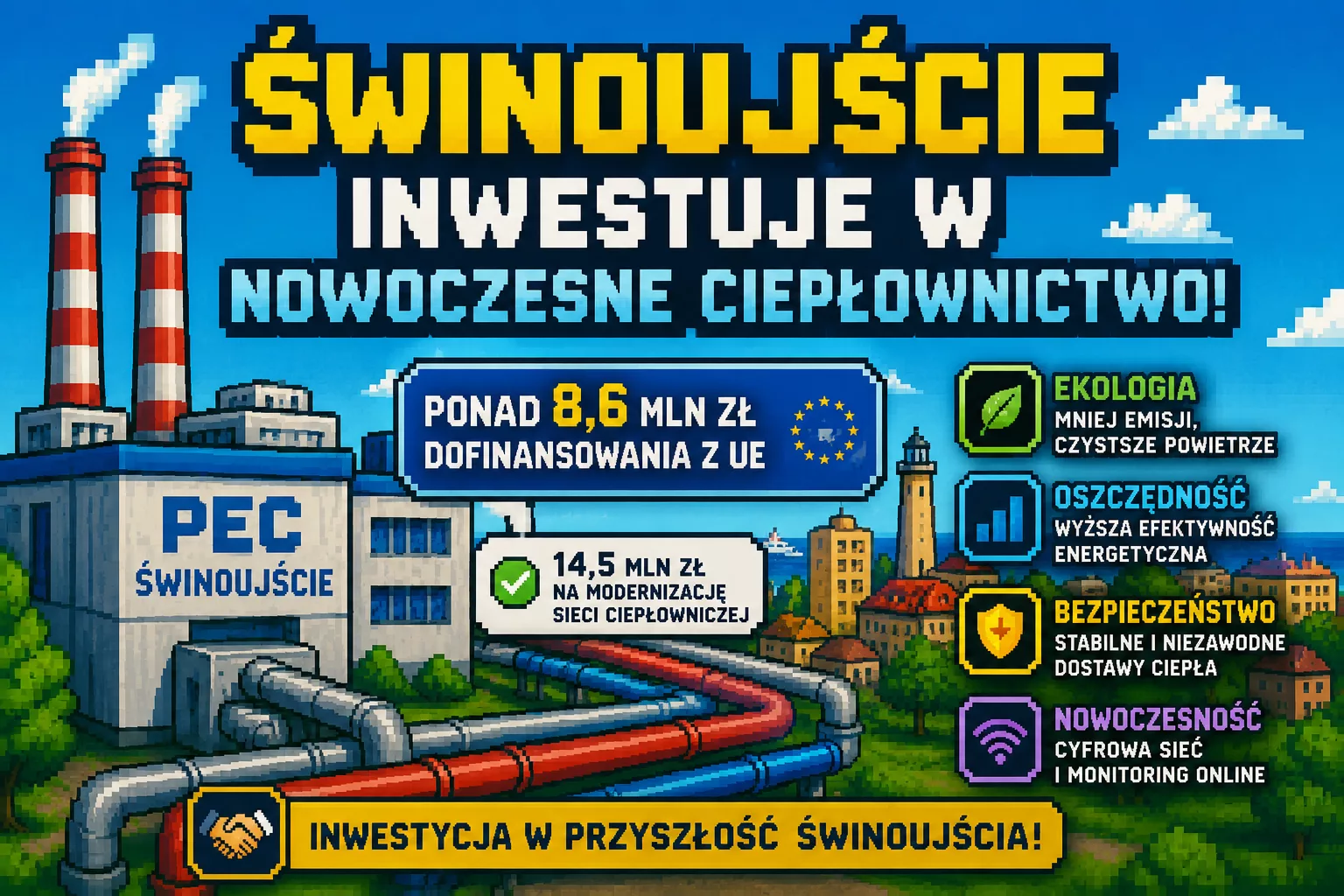Ponad 14,5 mln zł na modernizację sieci ciepłowniczej w Świnoujściu