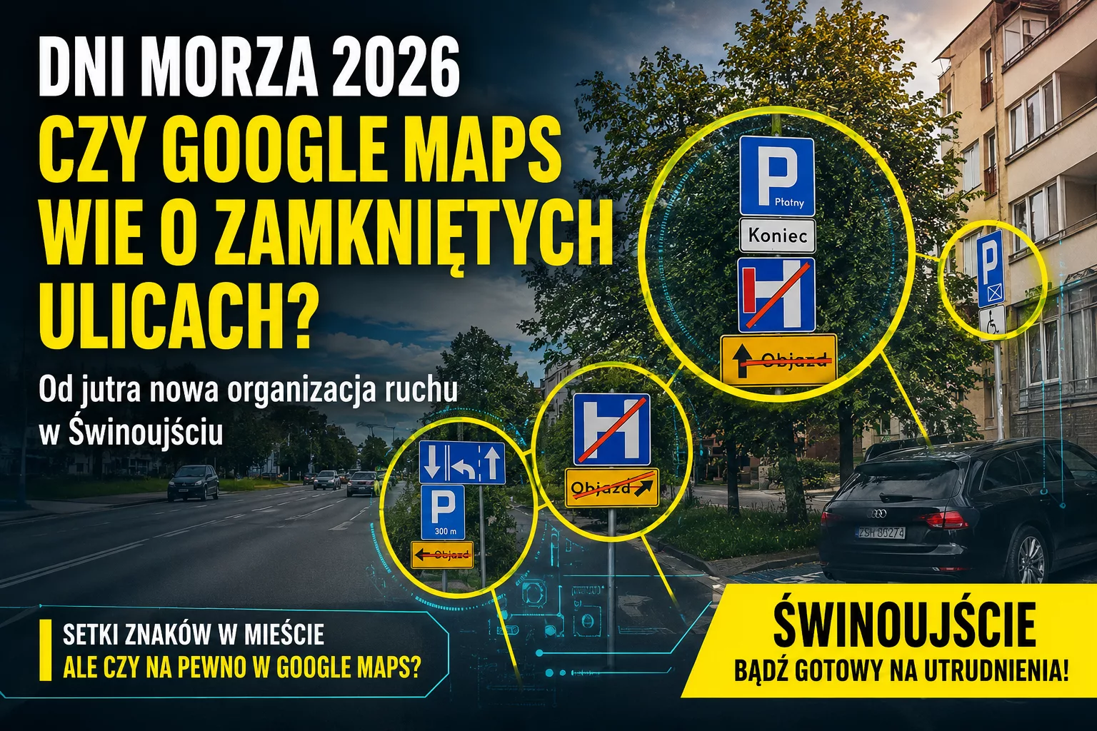 Dni Morza 2026. Czy Google Maps wie o zamkniętych ulicach w Świnoujściu?