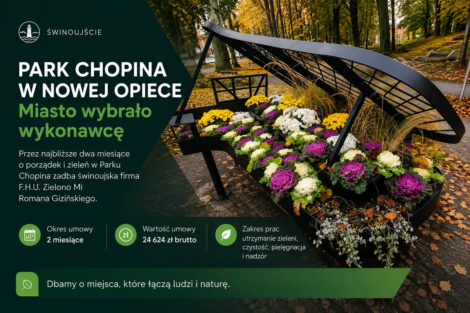 Park Chopina w Świnoujściu pod nową opieką. Miasto wybrało wykonawcę na najbliższe miesiące