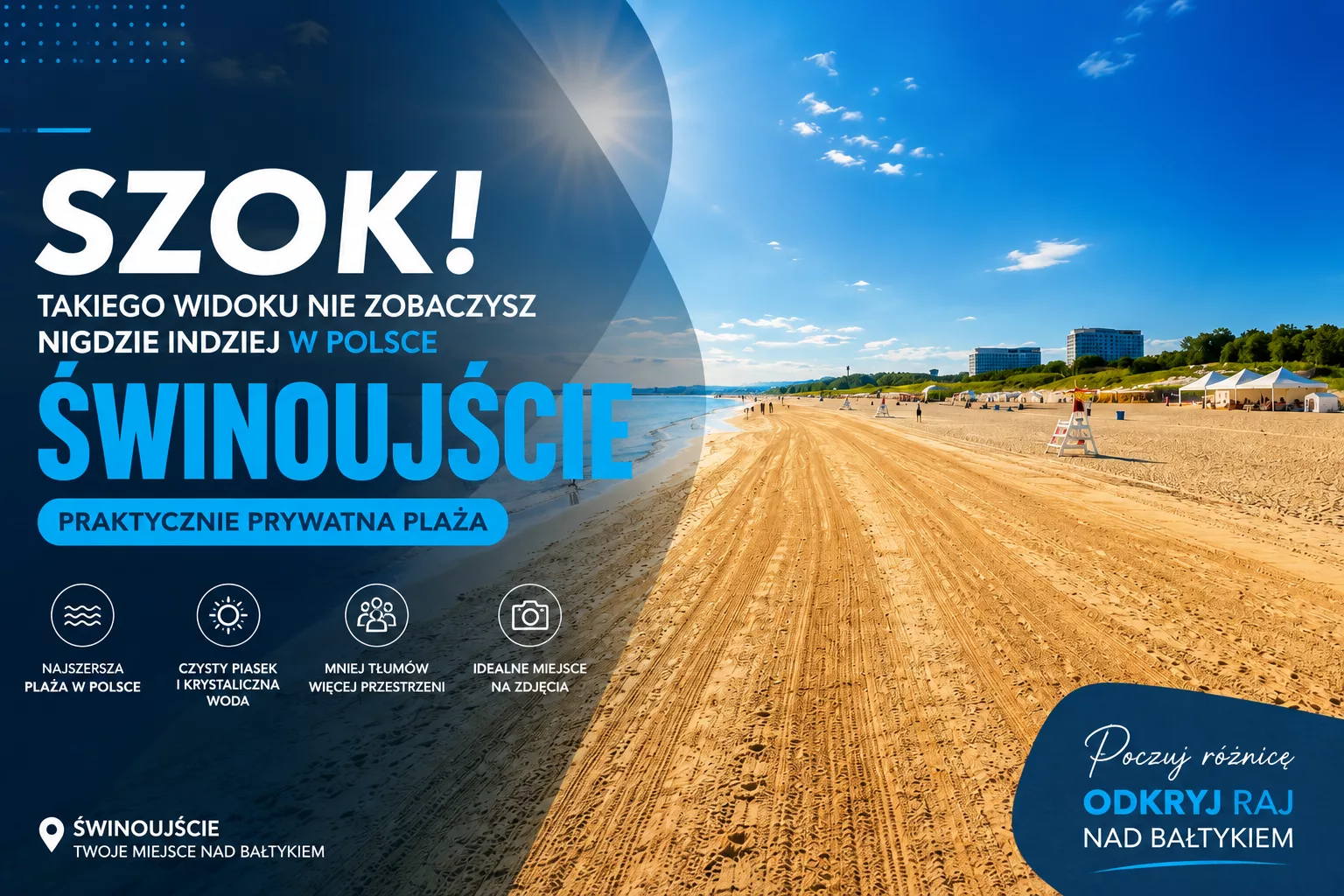 Szok! Takiego widoku nie zobaczysz nigdzie indziej w Polsce. Plaża w Świnoujściu wygląda jak prywatny raj