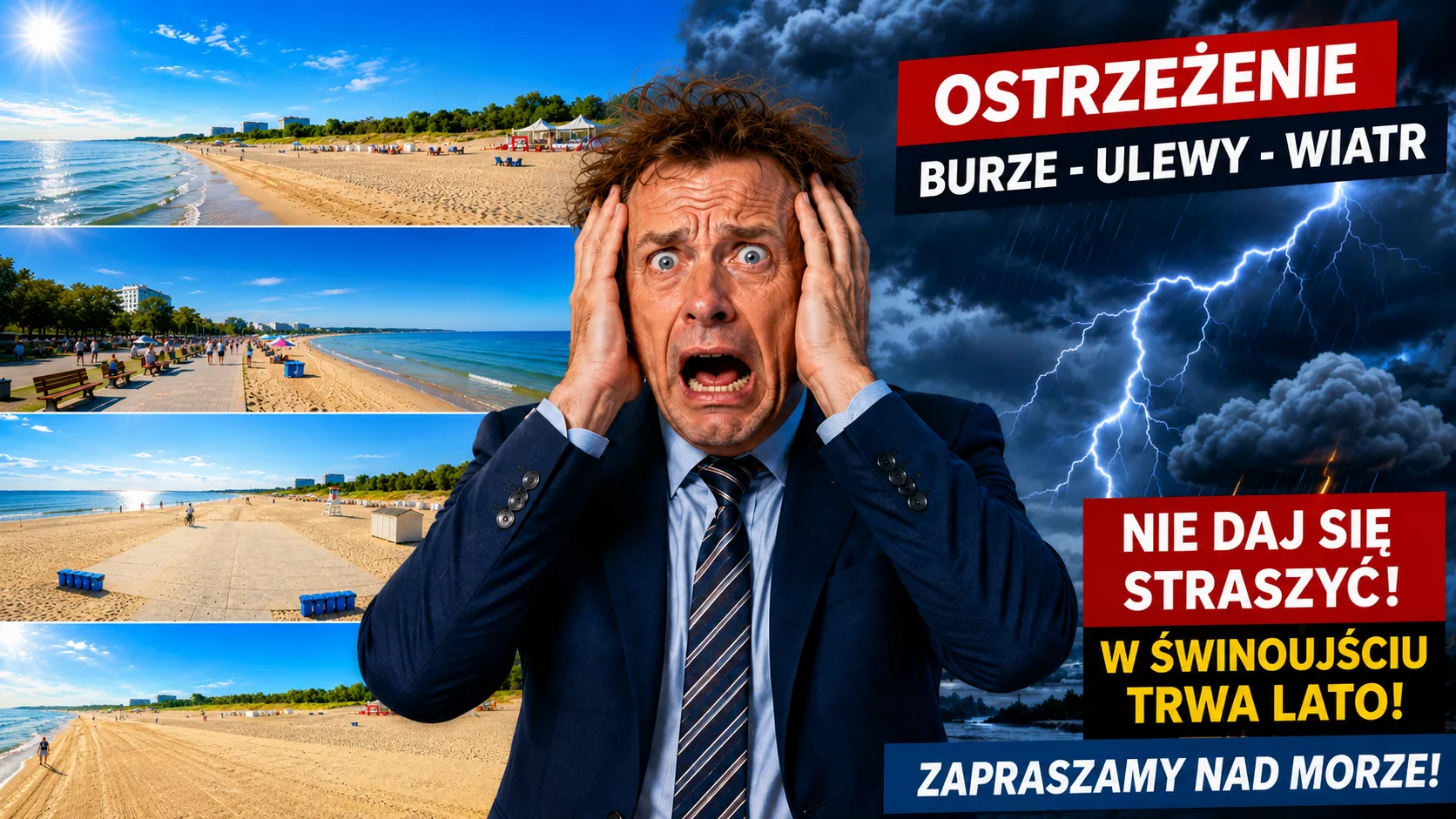 Meteorologiczny strach sprzedaje się lepiej niż dobra pogoda? Nie daj się odstraszyć. Świnoujście czeka na turystów