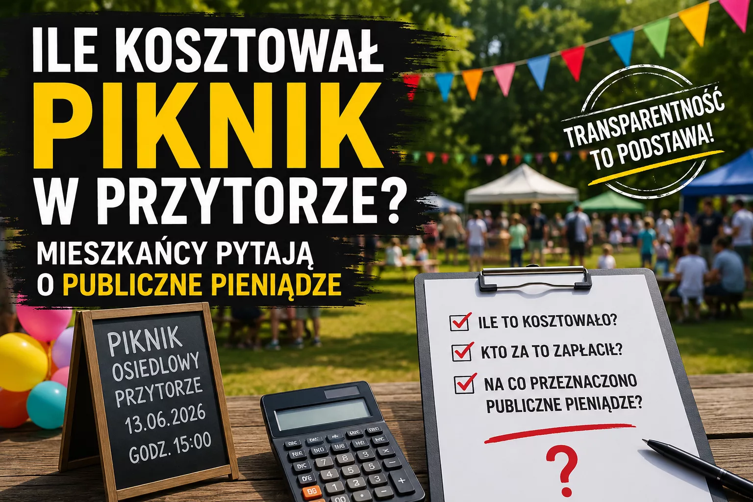 Co prezydent Agatowska próbują ukryć przed mieszkańcami? Od ponad trzech tygodni nie ma odpowiedzi o kosztach pikniku w Przytorze