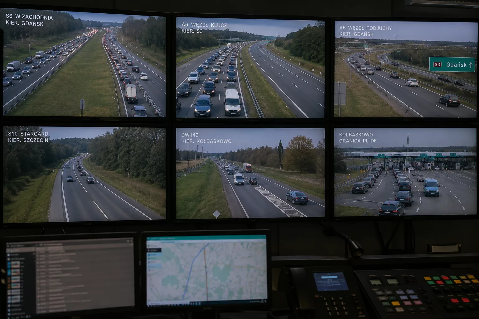 Utrudnienia na drogach regionu. Korki na S6, A6 i przed granicą w Kołbaskowie